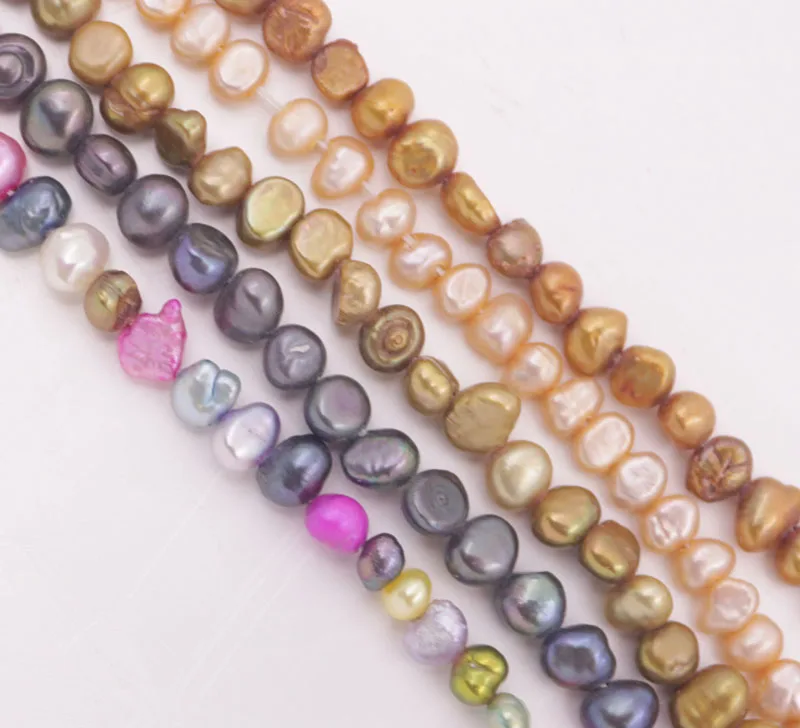 

4mm-5mm Freeform Real Pearl Loose Beads Choose Color 14" Long Strand