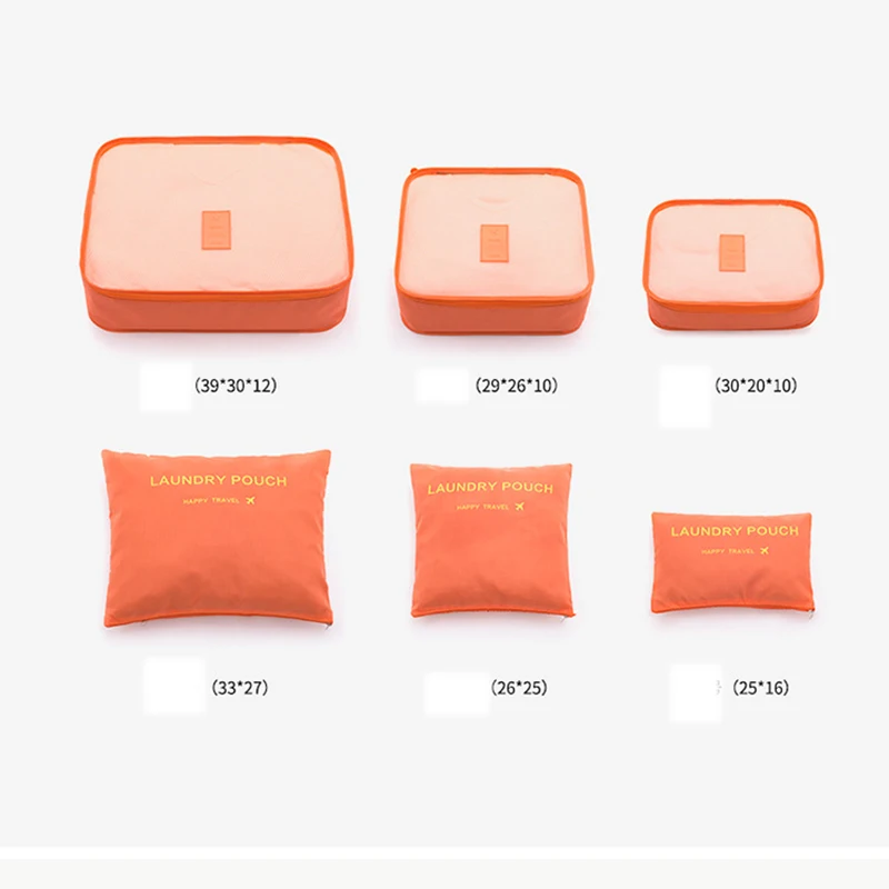 Yesello 6 шт. дорожная сумка большая вместительность на молнии нейлоновая