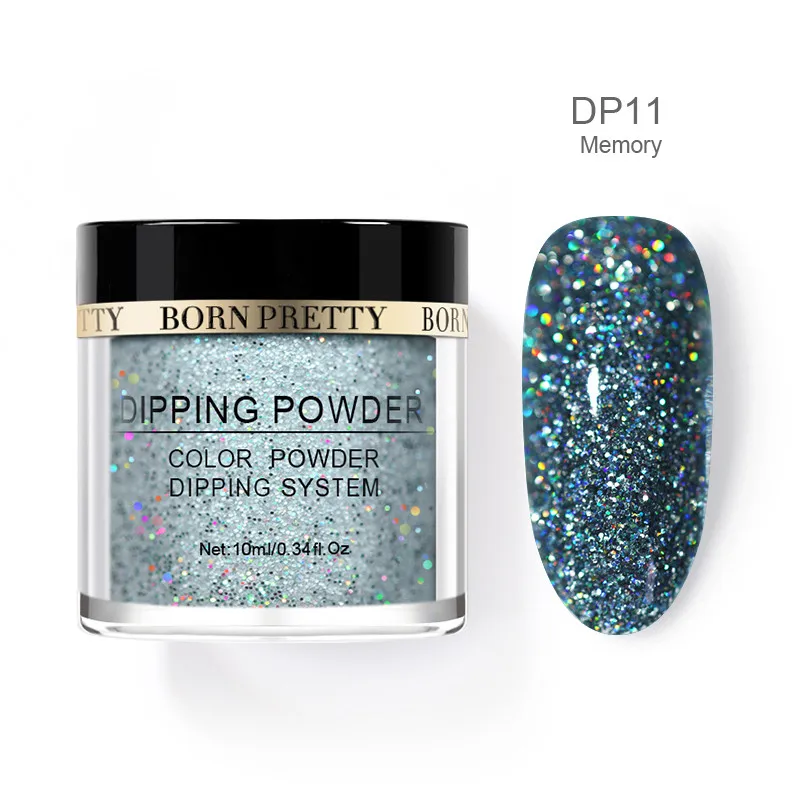 BP-DP11 BORN PRETTY 10 мл Dip порошок для ногтей без лампы для лечения голографический блеск градиент французский натуральный сухой дизайн ногтей украшения Маникюр - Цвет: BP-DP11