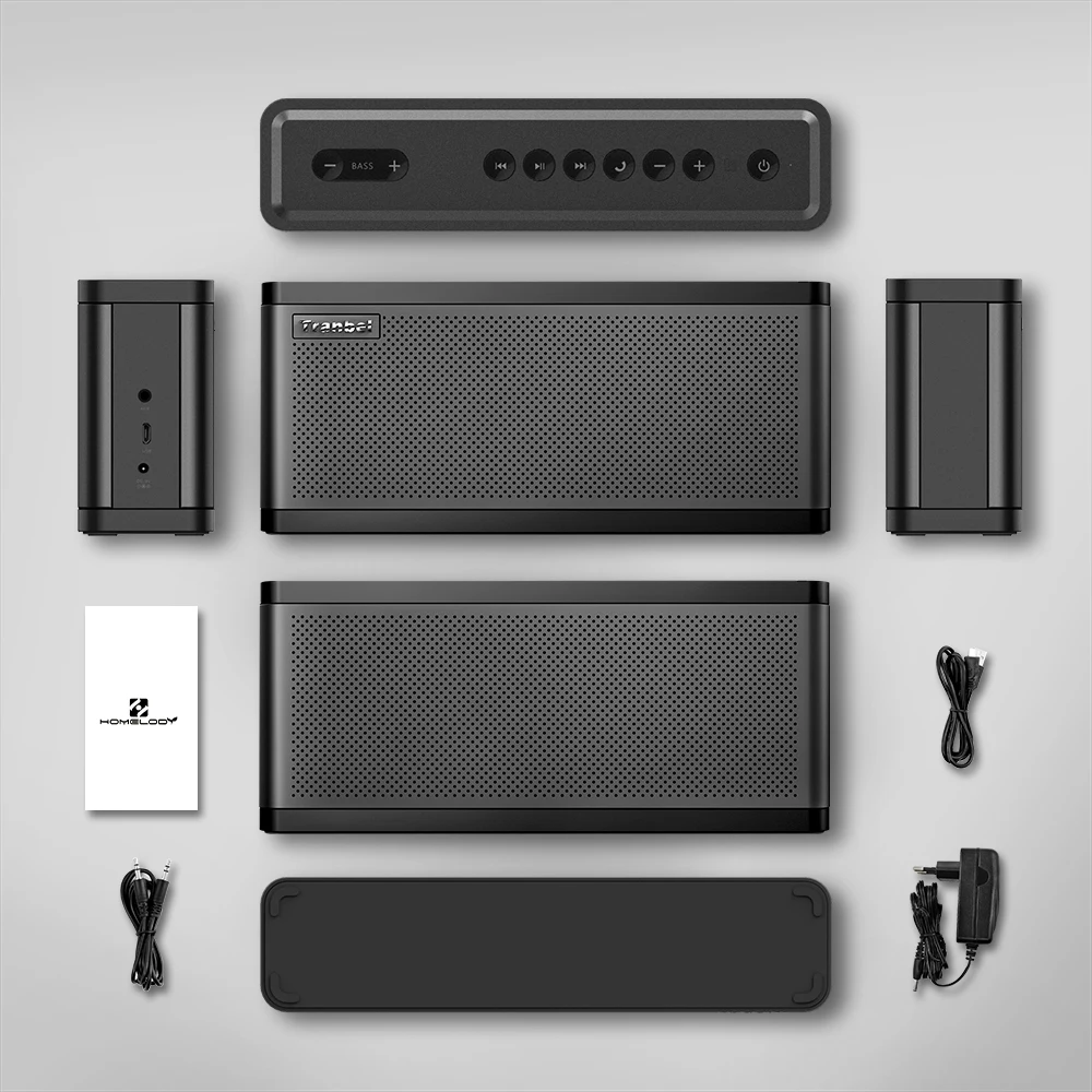 Tranbe Портативный bluetooth динамик Беспроводной громкоговоритель музыке стерео с 15 Вт