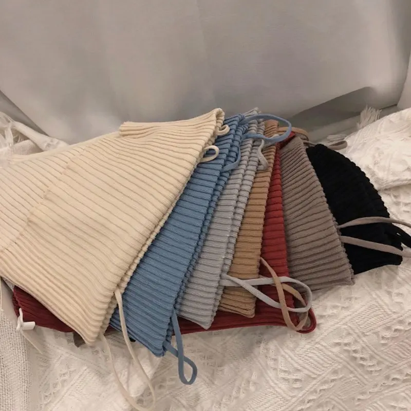 Женский топ на бретелях, сексуальный Вязаный топ на бретельках, укороченный жилет, майка, повседневная майка без рукавов, Женская однотонная майка на бретельках