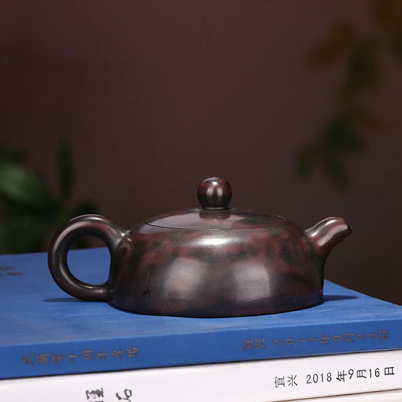 Yixing темно красная эмалированная керамическая чайная кастрюля ручное