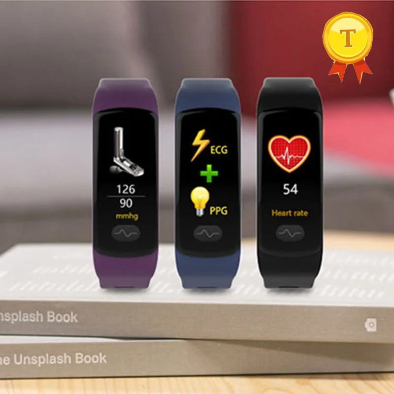 Color Screen ECG ppg healthy bluetooth Smart Band Bracelet Heart Rate Blood Pressure WristBand Sport band Watch for Android iOS |