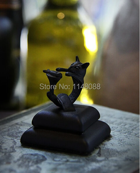 Новейшее кольцо Kitty Cat с рыбкой регулируемое Открытое животными античное