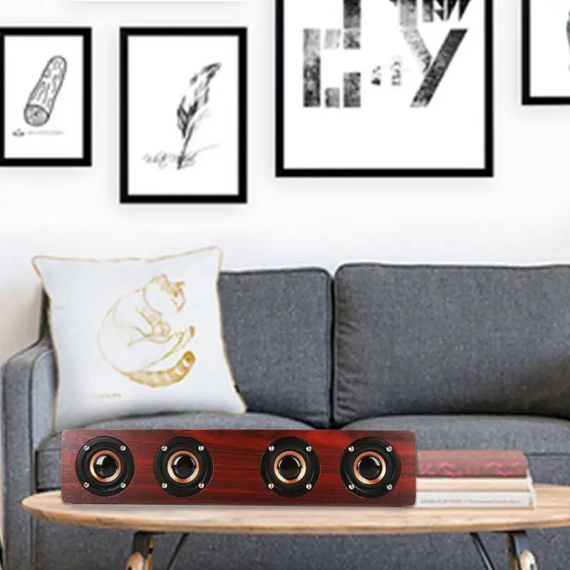 Bluetooth колонка стерео сабвуфер деревянный беспроводной bluetooth динамик для