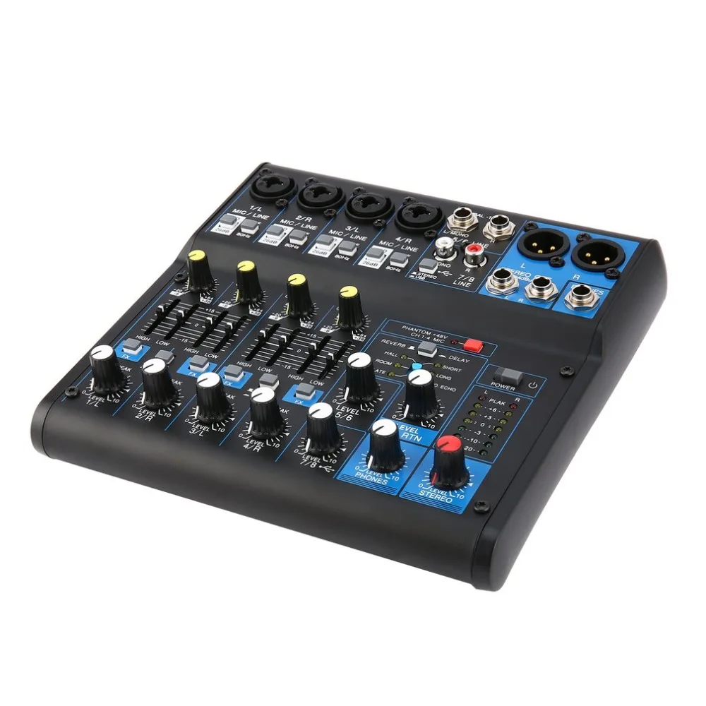 Dj Audio DJ Mixer AU Plug Mixer Audio Professional Mix Amplifier Mixer Audio USB Slot 16DSP+48V Phantom Power for Microphones