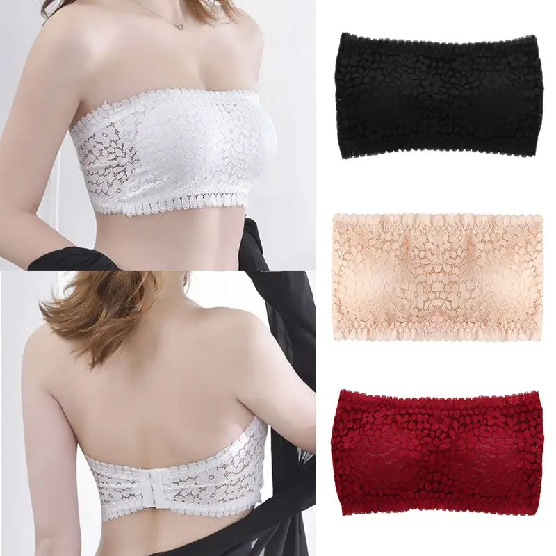 Sexy Invisible Strapless Bra for Wedding Dresses Lace Seamless Wrapped Chest Push Up Bras Women Underwear Pad Bralette Top|Бюстгальтеры|