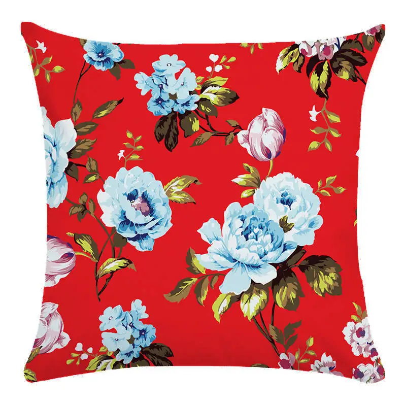 

Flowers Printing Cushions Cover Home Decor Short Plush Pillows Cover Decorative Throw Pillows Super Soft Decor Pillow