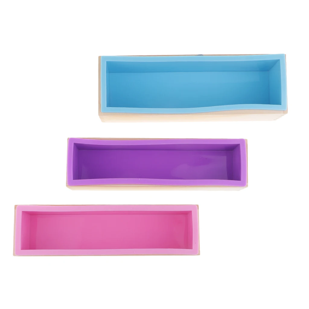 3x прямоугольная силиконовая фотоформа с деревянной коробкой для хлеба