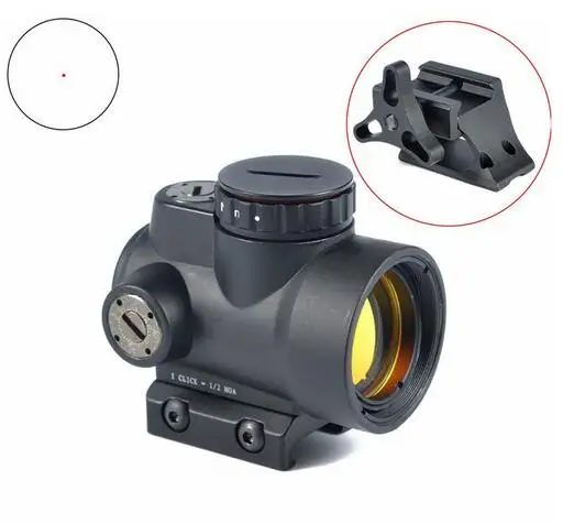Black Подарочная коробка Тактический 1X25 MRO Reflex-style 2,0 MOA Регулируемый Красный точечный прицел+ крепление для прицела подходит для Пикатинни-черный/коричневый - Цвет: Black