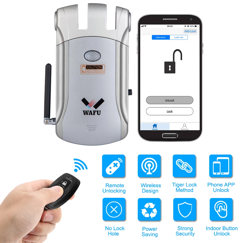 Умный электронный замок WAFU WF 008U с дистанционным управлением незаметный