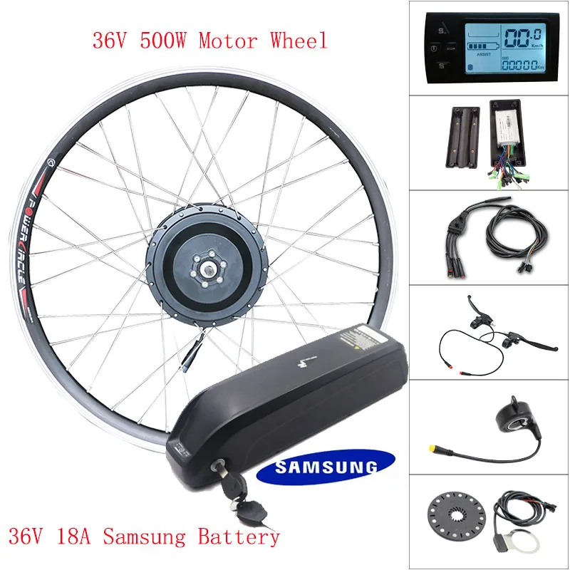 500w36v18asamsunglcd 36v 250 w/350 w/500 w моторное колесо 36V SAMSUNG Ebike комплект переднее колесо мотор электрический велосипед конверсионный комплект для 20inch-700C Мотор Ступицы - Цвет: 500w36v18asamsunglcd