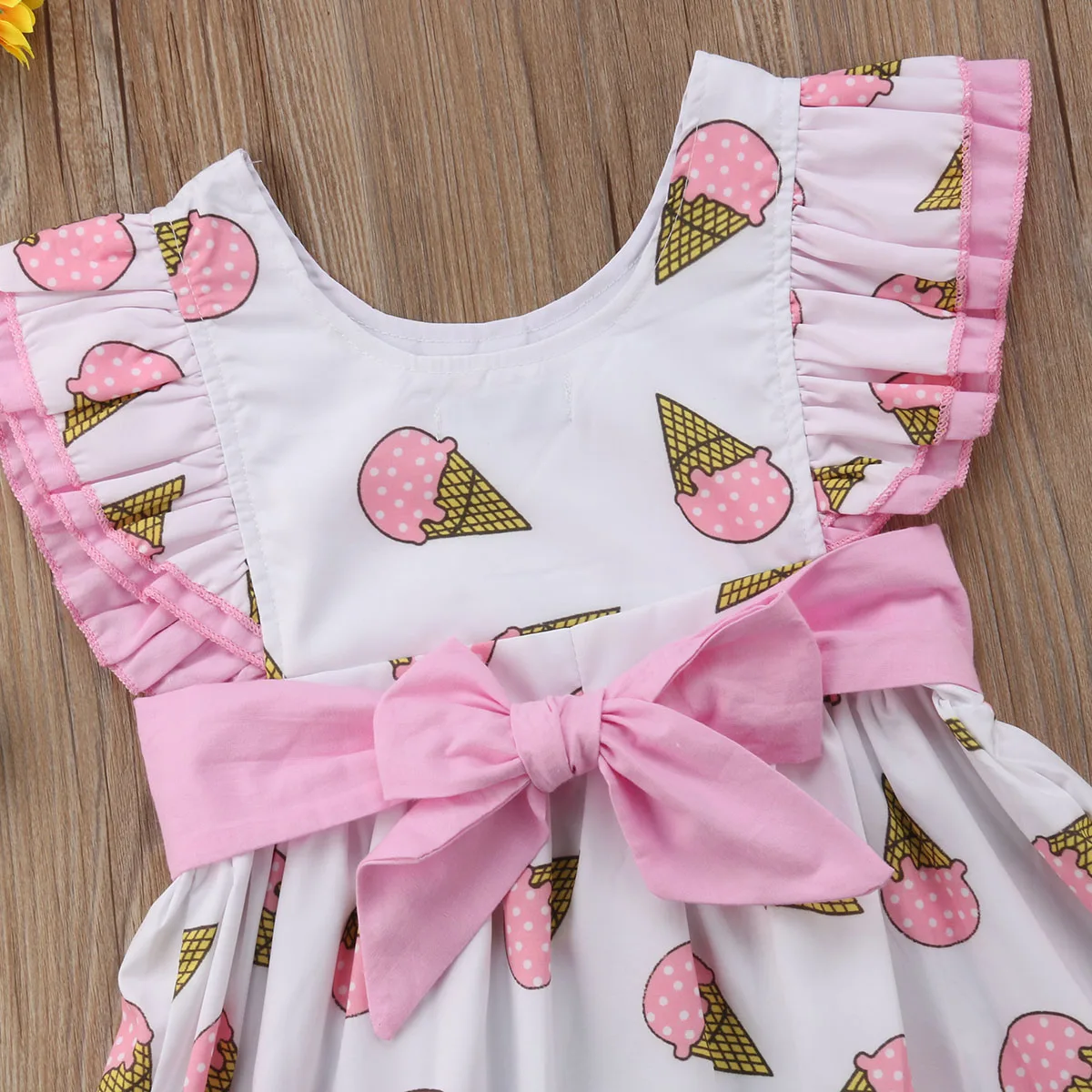 Ice Cream Kids Baby Girls Clothing Party Sleeveless Dress Casual Cute Mini Clothes Dresses Girl 1-6T | Детская одежда и обувь