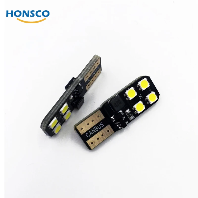 1 шт. 12 24 в грузовик T10 LED W5W CANBUS 8 SMD 3030 неполярность Нет ошибки 168 Поворотная сторона