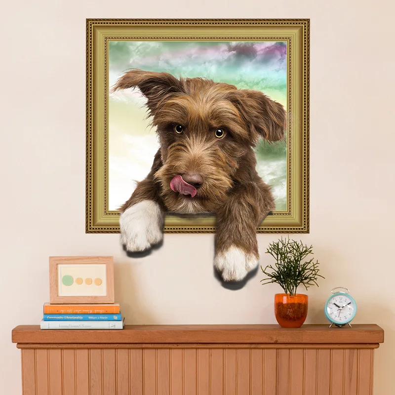 Креативные новые 3D эффекты canine с высунутым языком Имитация Поддельные фоторамки