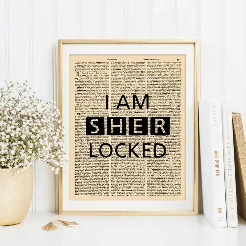 I Am Sher Locked Upcycled винтажный художественный принт Шерлок Холмс классическое