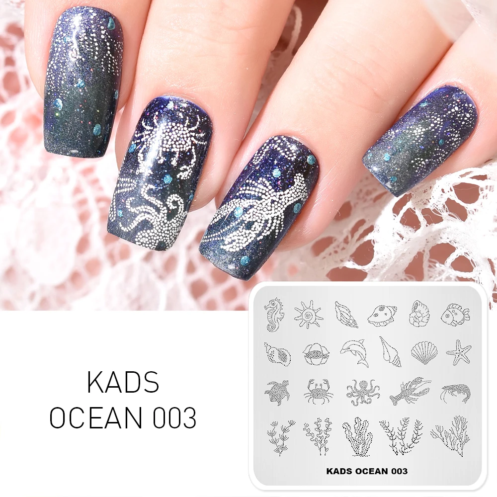 KADS Ocean 003 Style Nail Stamp Design Various Cute Sea Fish Template Image For DIY Art Stamping Plate | Красота и здоровье