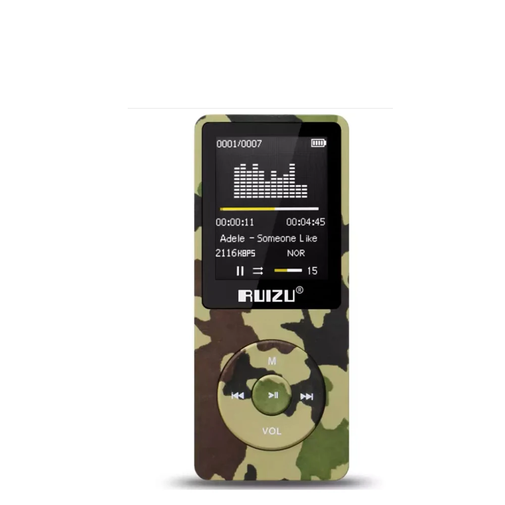Оригинал RUIZU X02 FM MP3 Untrathin Переносной Mp3-плеер 80 часов Воспроизведения Музыки Плеер