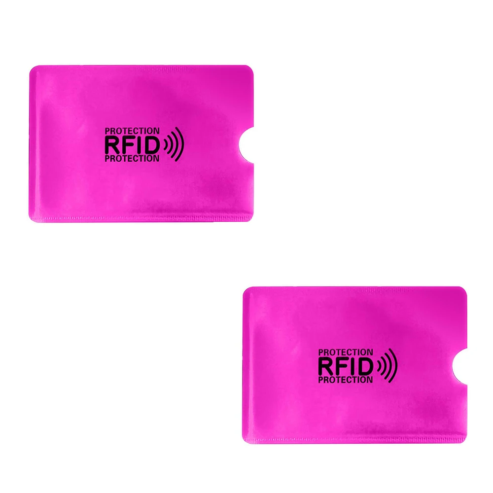 1-10 шт Анти Rfid считыватель замок кошелек Блокировка кредитный Id держатель для карт банк защитный Алюминиевый металлический корпус для карт Поддержка NFC 6,2*9,2 - Цвет: Rose Red 2 pcs
