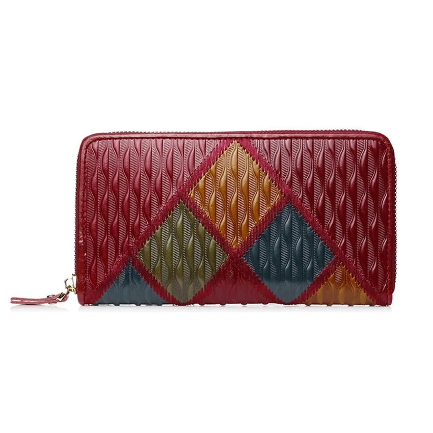 YUBIRD Brand Fashion Women Purse Patchwork Genuine Leather Ladies Clutch Vintage Long Wallet Luxury Designer Gift | Багаж и сумки