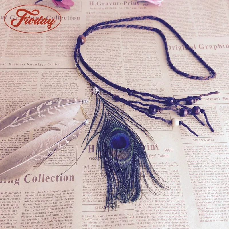 Новая коллекция бохо головная повязка с павлиньими перьями для женщин на фестивальные хиппи аксессуары волос.