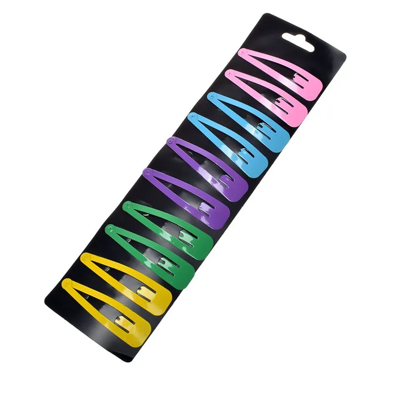 10 Pcs/Pack Lovely Rainbow Snap Hair Clips Metal Candy Color Women Baby Hairpins Simple BB Clips Headwear Kids Accessories - Цвет: D