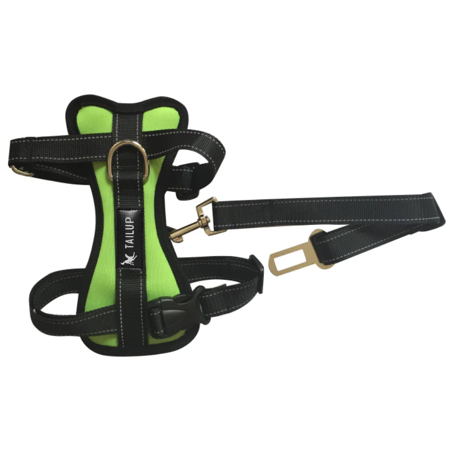 upgraded green TAILUP Горячая S/M/L/XL Авто обрыв маленькая собака Чихуахуа ремни для тела с быстроразъемными поводками - Цвет: upgraded green