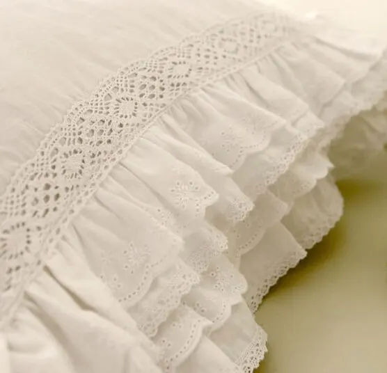 Роскошный белый розовый чехол с кружевными краями и оборками 45x45x50 см 60x60 100%
