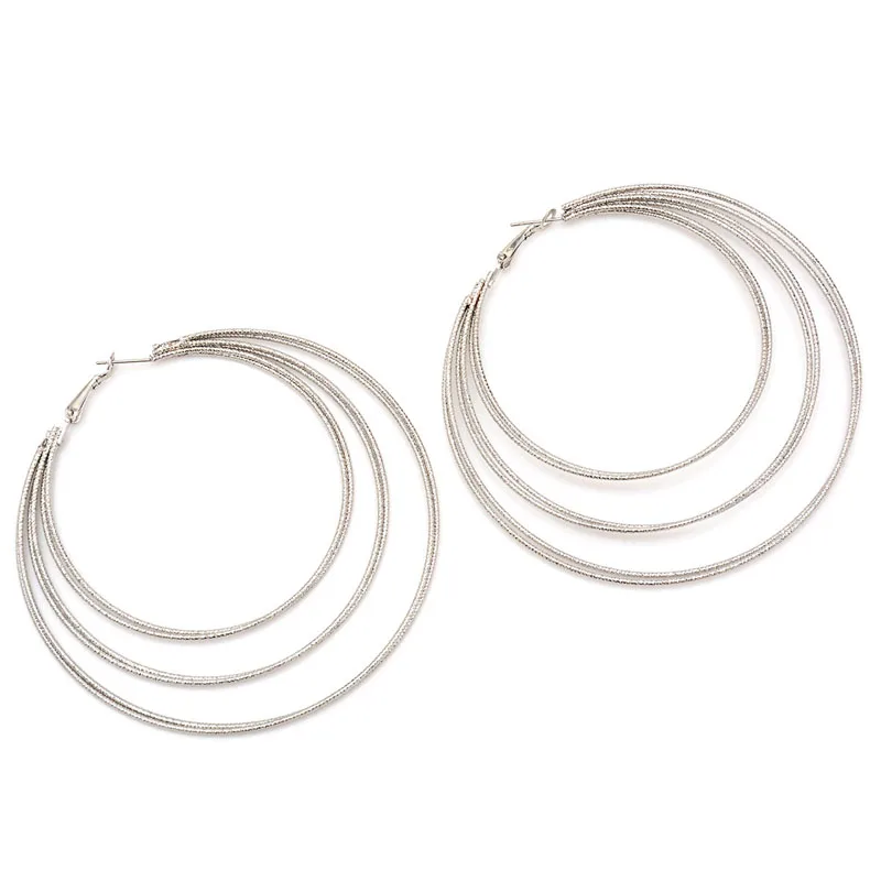 Personality exaggerated and fashionable big circle earring metal multi-layer small | Украшения и аксессуары