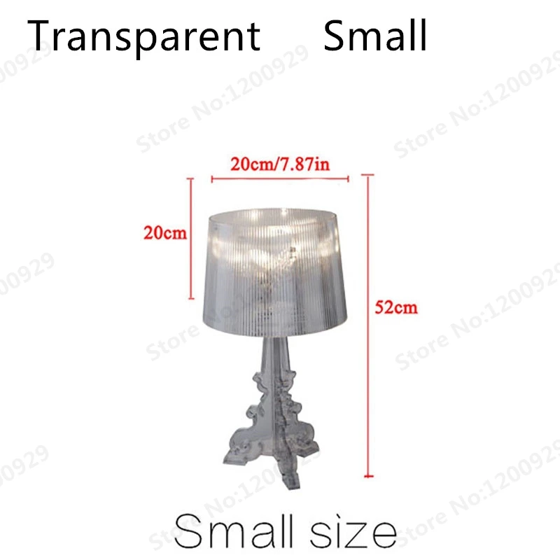 Transparent Small GZMJ Wonderland Modern Transparent ABS Plastic Phantom Shadows Bedroom Bedside Table Lamps LED Reading Desk Lights Home Lighting - Цвет абажура: Transparent Small
