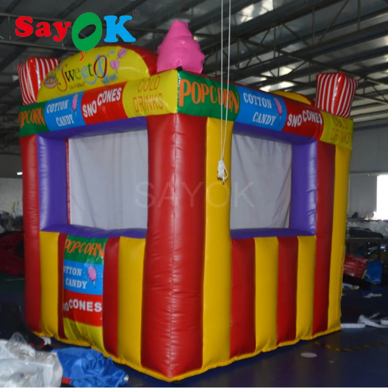 

3x2.5x3m Portable Inflatable Sales Kiosk Colorful Tent Sale Booth Rainbow for Sale Food/Ticket Advertising Decoration