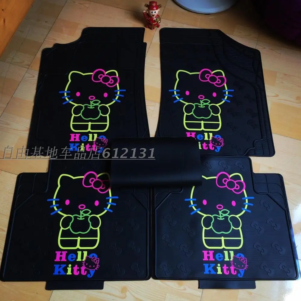 girls' women's fashion cute cartoon hello kitty latex universal car floor mats for all model | Автомобили и мотоциклы