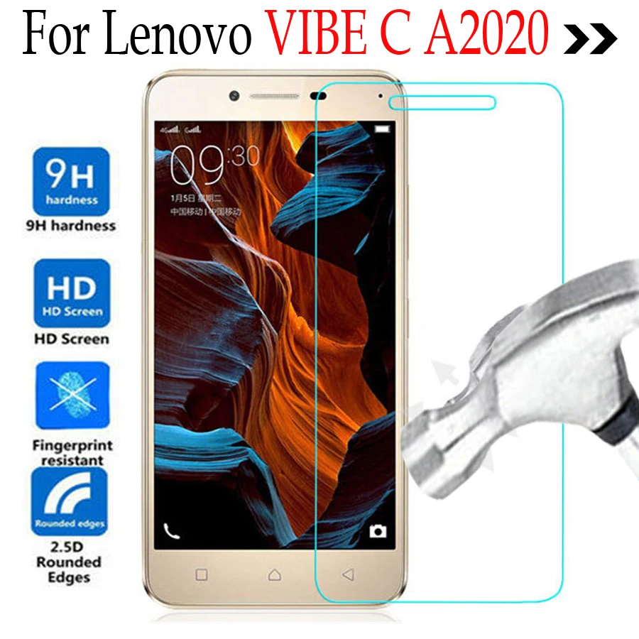 Закаленное стекло для Lenovo VIBE C A2020 5 0 дюйма Защитная пленка Vibe A2020a40 DS A 2020|glass 5|screen