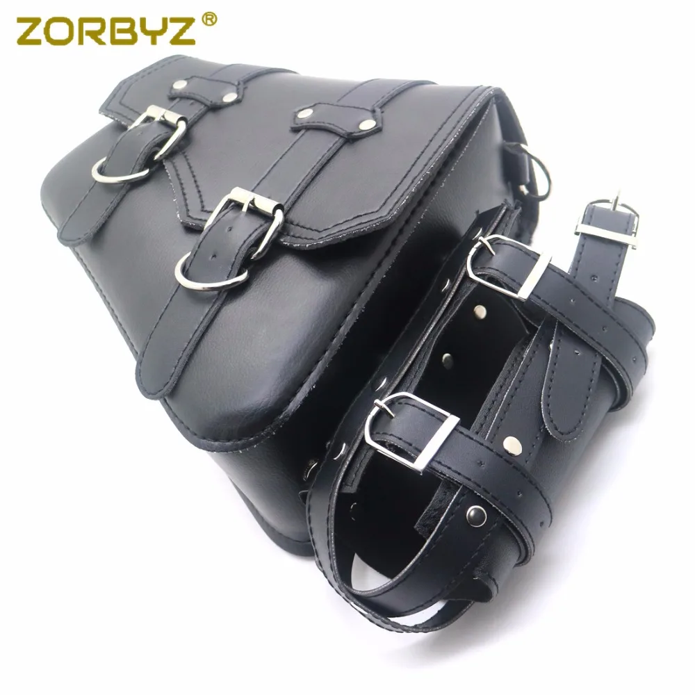 Черные мотоциклетные сумки ZORBYZ из искусственной кожи седельная Боковая Сумка с