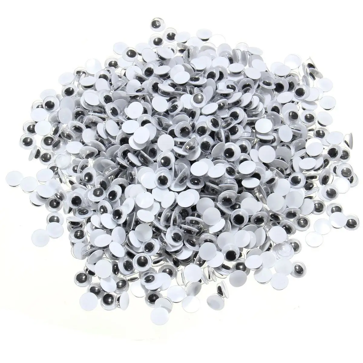 New 1000pcs 6mm Round Wobbly Googly Eye Self-adhesive for Clothes Scrapbooking Teddy Bear Stuffed Toy Snap Animal Puppet Doll | Игрушки и