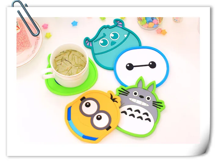 Новый силиконовый мультфильм Kawaii Totoro Hello Kitty Baymax нескользящий коврик для