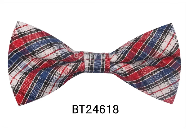BT24618 Новые клетчатые галстуки-бабочки для детей, галстуки для малышей, регулируемый смокинг для мальчиков и девочек, вечерние галстуки-бабочки, повседневные хлопковые галстуки-бабочки - Цвет: BT24618