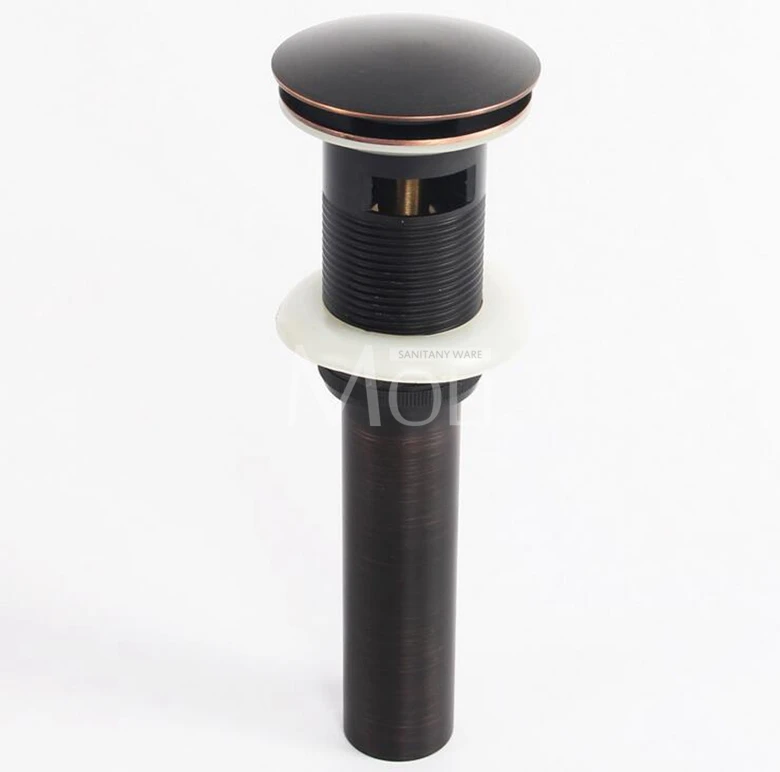 

Soild Brass Oil Rubbed Bronze Pop Up Sink Drain Copper WashBasin Push Down Pop-Up Drain With Overflow Faucet Accessories