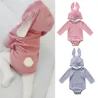 Комбинезон с капюшоном и кроличьими ушками для новорожденных девочек и мальчиков