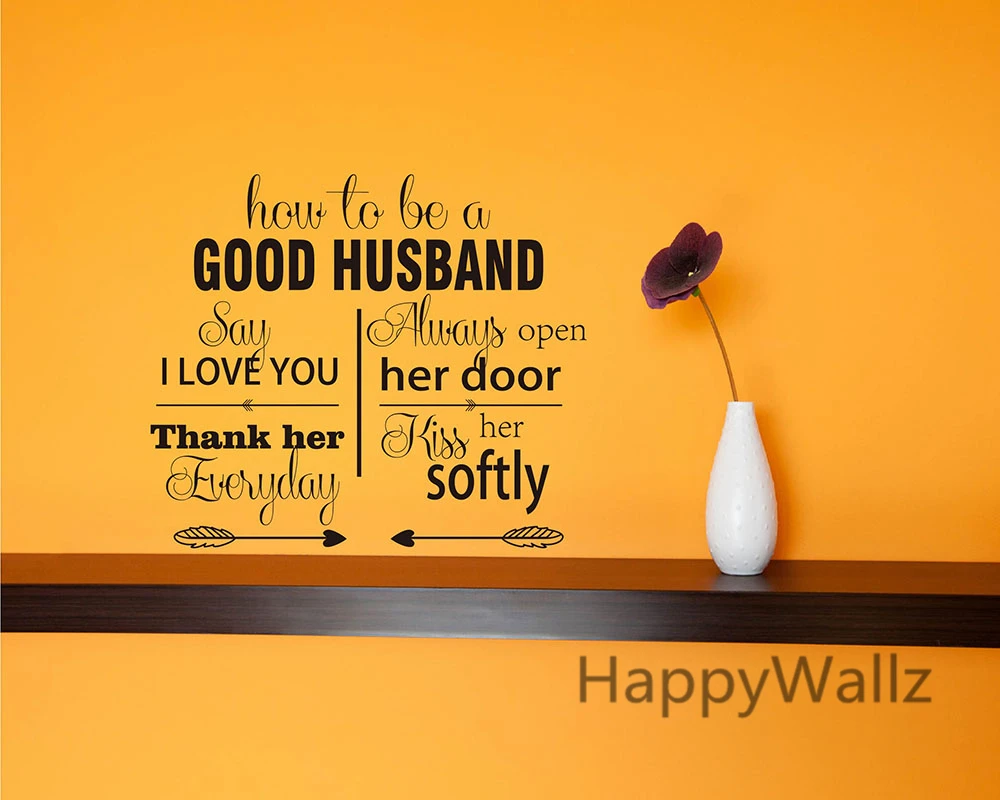 Наклейки на стену Как быть хорошим мужом|love quote wall sticker|wall sticker decorwall |