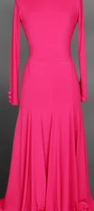 rose red Настройте красное кружево Фиолетовый Взрослый Венский бальный Фокс Трот Танго современный galop Вальс Конкурс танцевальное платье с длинным рукавом - Цвет: rose red