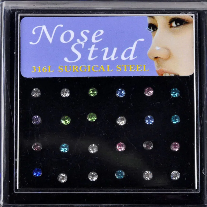 24 шт. крест сердце нос кольцо ювелирное изделие пусеты нержавеющая сталь 316L