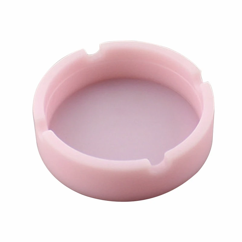 noctilucent powder Hoomall Портативный Силиконовый мягкий многоцветный круглый пепельница лоток держатель блиновый экологичный анти-обжигающий держатель для сигарет - Цвет: noctilucent powder