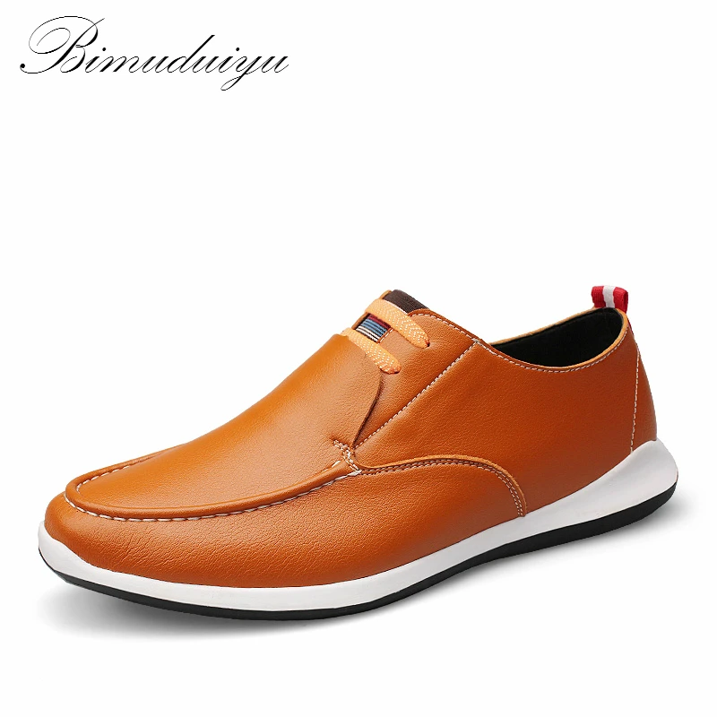 BIMUDUIYU Всесезонная обувь идеальный дизайн кожаная мужская мягкая подошва