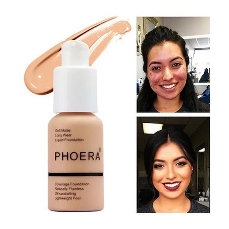 Жидкая матовая основа PHOERA с полным покрытием для макияжа лица естественный