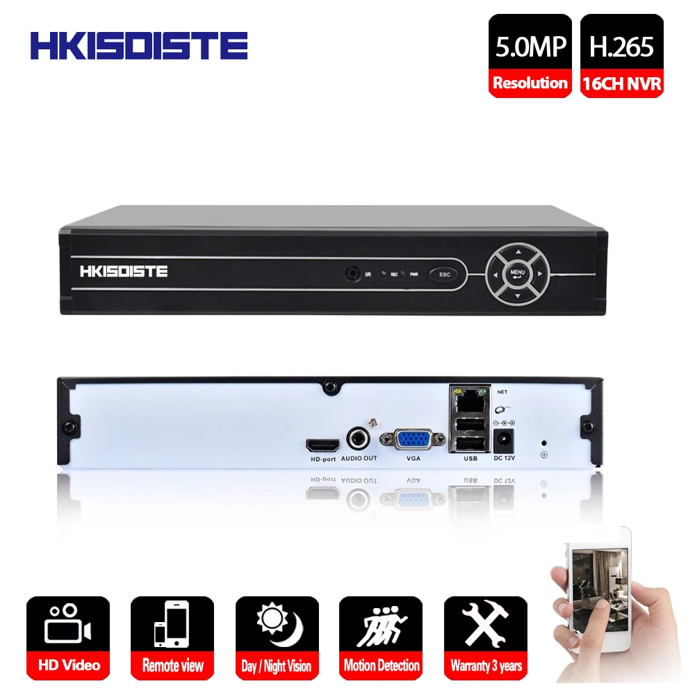 HKIXDISTE 16CH H.265 NVR VGA HDMI выход 4CH 8CH CCTV 5 м 4 3 1080P IP камера система ONVIF 2 0 домашняя