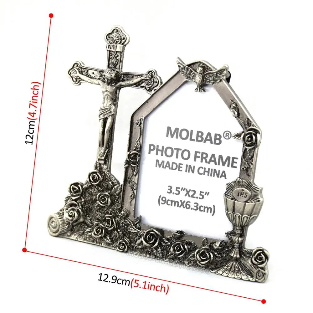 Настольная металлическая фоторамка MOLBAB стеклянное окно с изображением Иисуса и