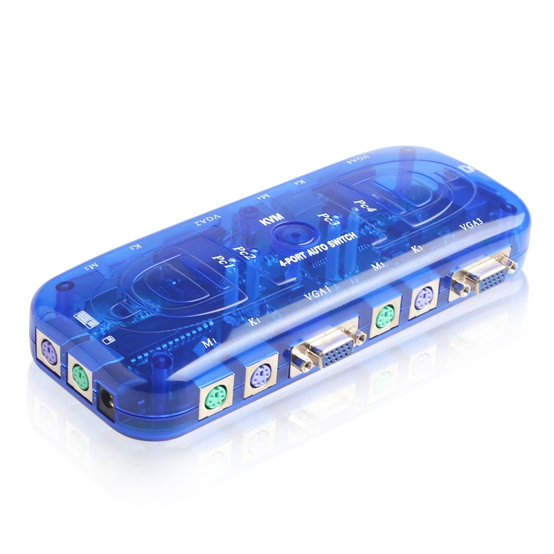 4 порта PS2 KVM Переключатель для Управления Компьютерами Монитор Клавиатура Мышь