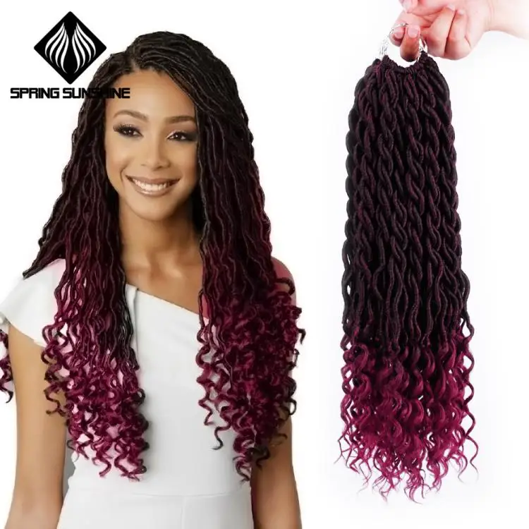 Весеннее солнечное богемное Омбре Faux locs вьющиеся плетеные пряди плетение волос оптом крючком синтетические накладные волосы