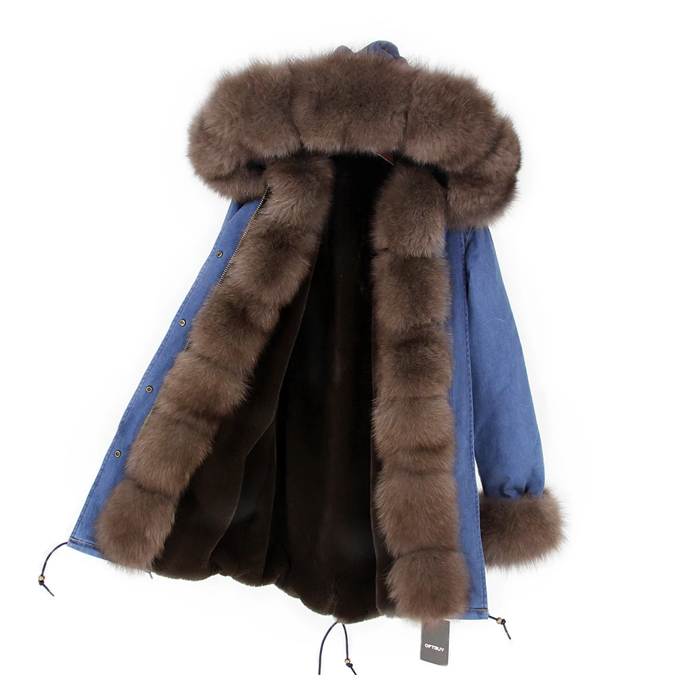 Зимняя куртка женская брендовая парка новинка 2019 длинная Джинсовая Верхняя